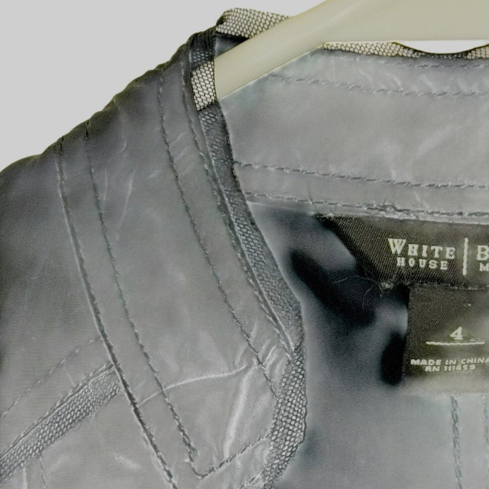 White House Black Market Black Peplum Jacket Chic Office Punk Utility Moto - Picture 4 of 6